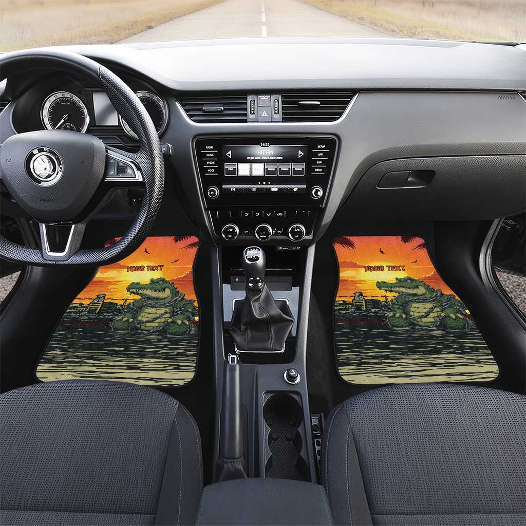 Alligator Alcatraz Car Mats Gator Island Prison Retro Sunset - Wonder Print Shop