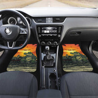 Alligator Alcatraz Car Mats Gator Island Prison Retro Sunset - Wonder Print Shop