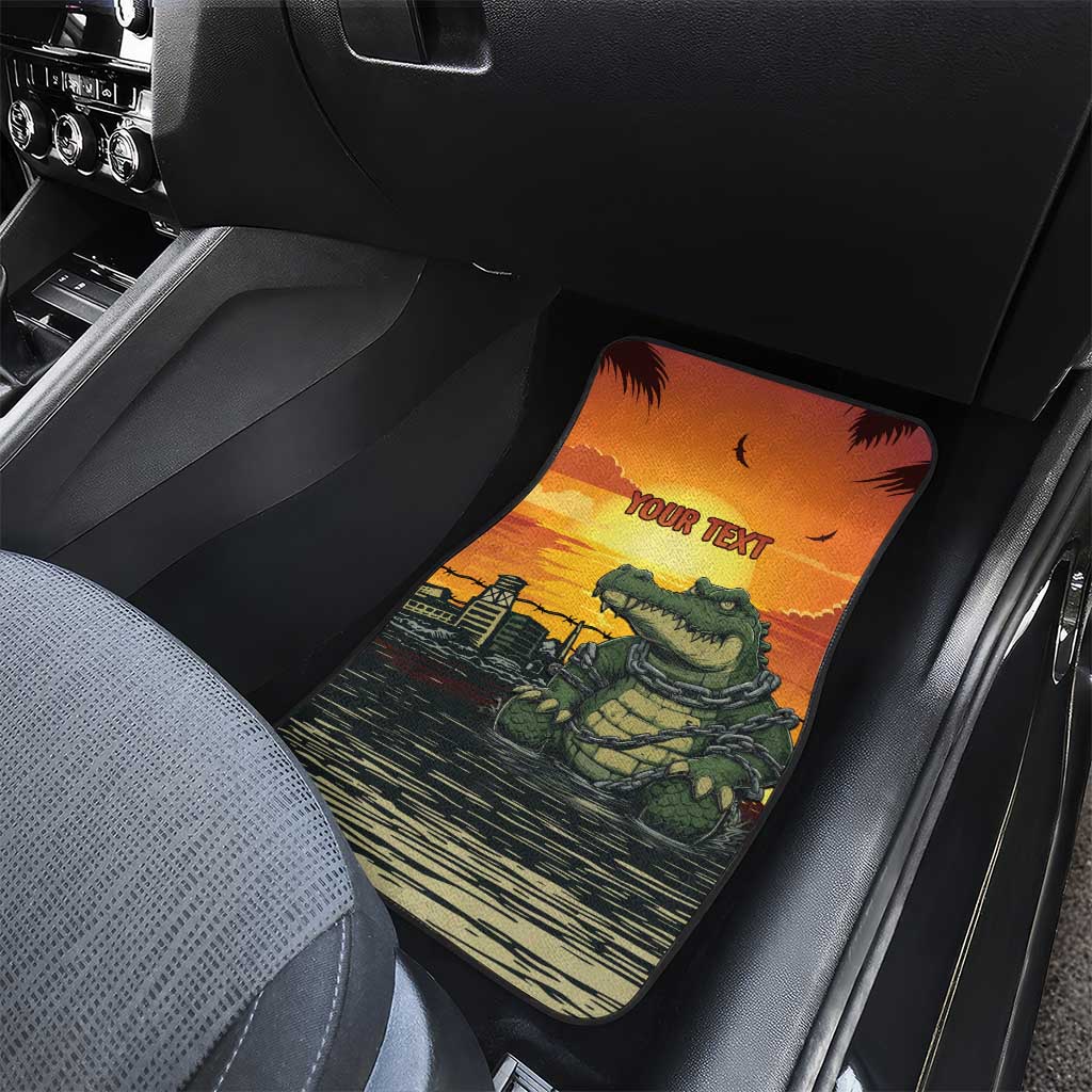 Alligator Alcatraz Car Mats Gator Island Prison Retro Sunset - Wonder Print Shop