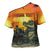 Personalized Alligator Alcatraz Cross Shoulder Shirt Gator Island Prison Retro Sunset - Wonder Print Shop