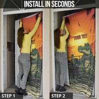 Personalized Alligator Alcatraz Door Cover Gator Island Prison Retro Sunset - Wonder Print Shop