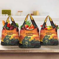Alligator Alcatraz Grocery Bag Gator Island Prison Retro Sunset - Wonder Print Shop