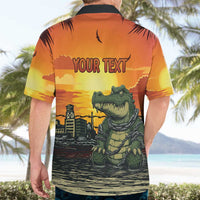 Personalized Alligator Alcatraz Hawaiian Shirt Gator Island Prison Retro Sunset - Wonder Print Shop