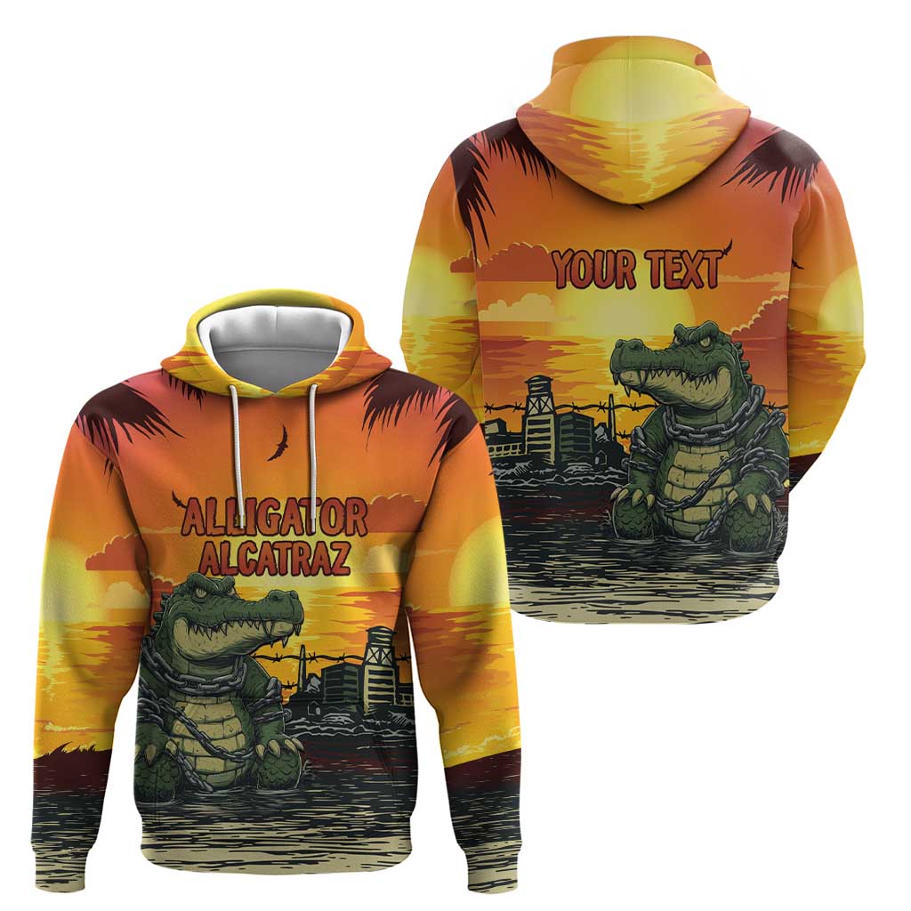 Personalized Alligator Alcatraz Hoodie Gator Island Prison Retro Sunset - Wonder Print Shop