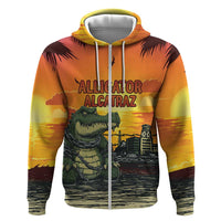 Personalized Alligator Alcatraz Hoodie Gator Island Prison Retro Sunset - Wonder Print Shop