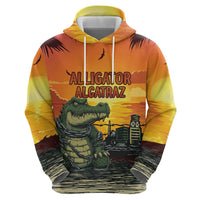 Personalized Alligator Alcatraz Hoodie Gator Island Prison Retro Sunset - Wonder Print Shop