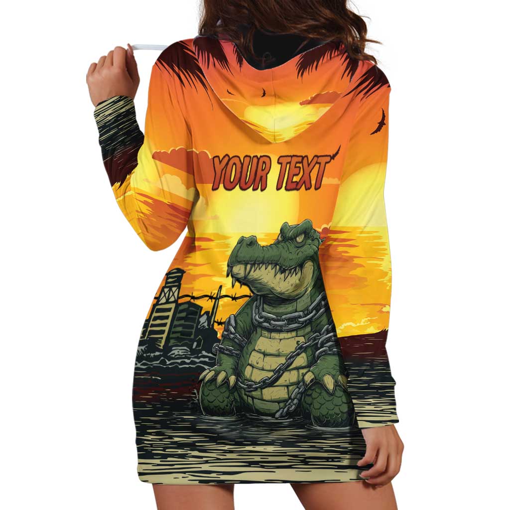 Personalized Alligator Alcatraz Hoodie Dress Gator Island Prison Retro Sunset - Wonder Print Shop