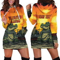 Personalized Alligator Alcatraz Hoodie Dress Gator Island Prison Retro Sunset - Wonder Print Shop