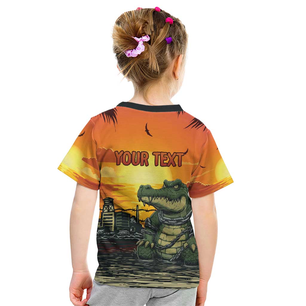 Personalized Alligator Alcatraz Kid T Shirt Gator Island Prison Retro Sunset - Wonder Print Shop