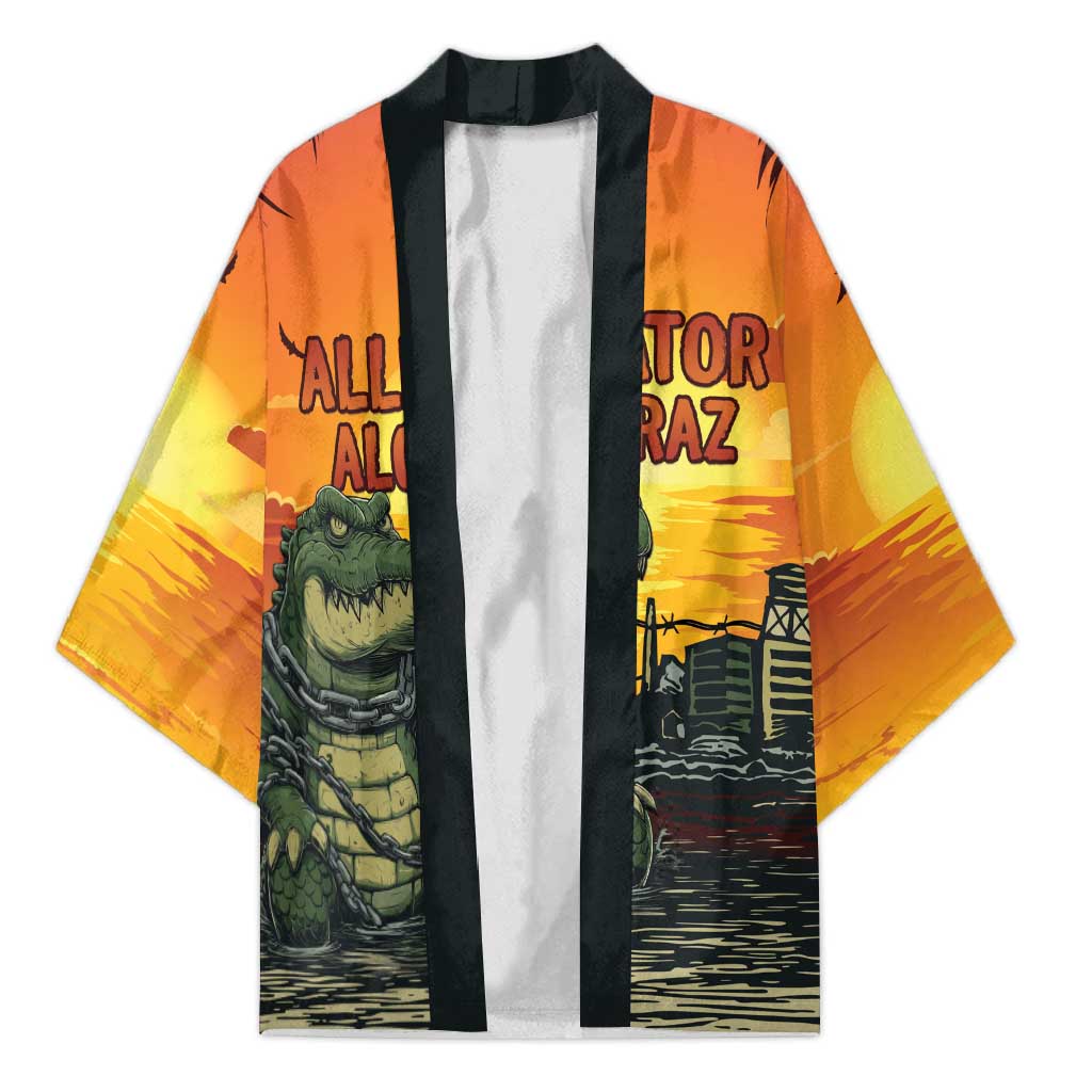 Personalized Alligator Alcatraz Kimono Gator Island Prison Retro Sunset - Wonder Print Shop