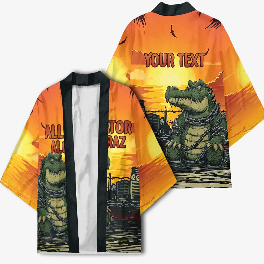 Personalized Alligator Alcatraz Kimono Gator Island Prison Retro Sunset - Wonder Print Shop