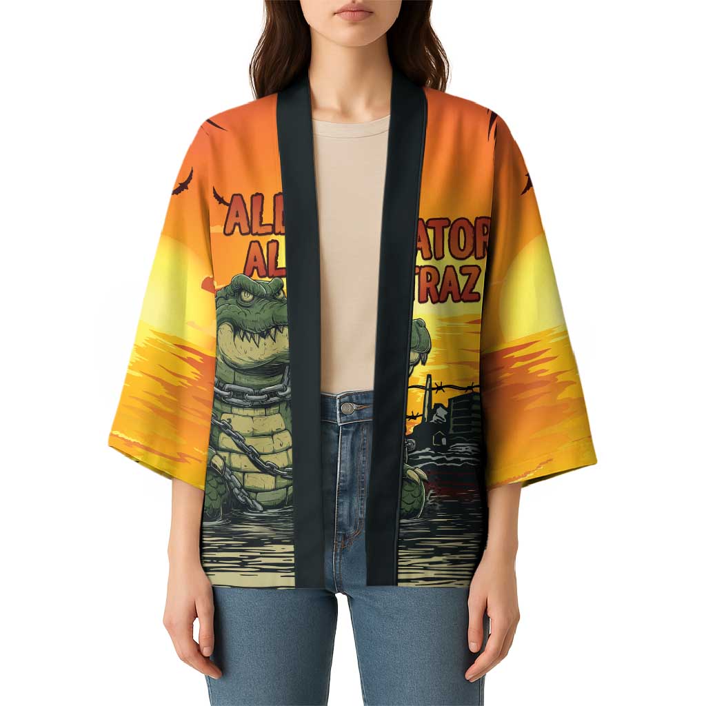 Personalized Alligator Alcatraz Kimono Gator Island Prison Retro Sunset - Wonder Print Shop