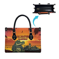 Alligator Alcatraz Leather Bag Gator Island Prison Retro Sunset - Wonder Print Shop