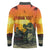 Personalized Alligator Alcatraz Long Sleeve Polo Shirt Gator Island Prison Retro Sunset - Wonder Print Shop