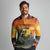 Personalized Alligator Alcatraz Long Sleeve Polo Shirt Gator Island Prison Retro Sunset - Wonder Print Shop