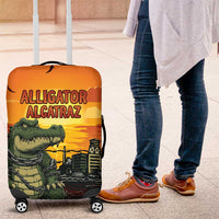 Alligator Alcatraz Luggage Cover Gator Island Prison Retro Sunset - Wonder Print Shop