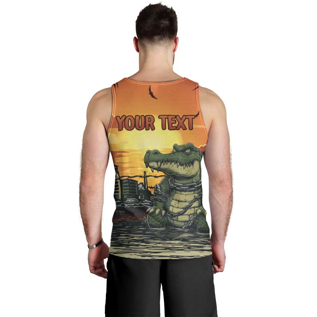 Personalized Alligator Alcatraz Men Tank Top Gator Island Prison Retro Sunset - Wonder Print Shop