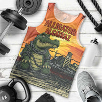 Personalized Alligator Alcatraz Men Tank Top Gator Island Prison Retro Sunset - Wonder Print Shop