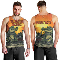 Personalized Alligator Alcatraz Men Tank Top Gator Island Prison Retro Sunset - Wonder Print Shop