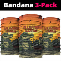 Alligator Alcatraz Neck Gaiter Gator Island Prison Retro Sunset - Wonder Print Shop
