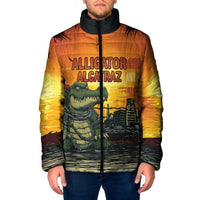 Personalized Alligator Alcatraz Padded Jacket Gator Island Prison Retro Sunset - Wonder Print Shop