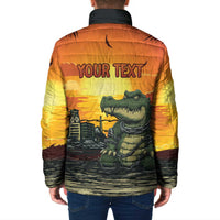 Personalized Alligator Alcatraz Padded Jacket Gator Island Prison Retro Sunset - Wonder Print Shop