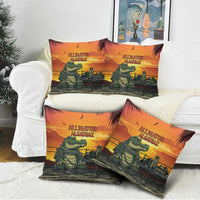Alligator Alcatraz Pillow Cover Gator Island Prison Retro Sunset - Wonder Print Shop
