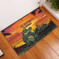 Alligator Alcatraz Rubber Doormat Gator Island Prison Retro Sunset - Wonder Print Shop