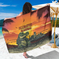 Alligator Alcatraz Sarong Gator Island Prison Retro Sunset - Wonder Print Shop