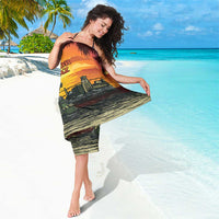 Alligator Alcatraz Sarong Gator Island Prison Retro Sunset - Wonder Print Shop