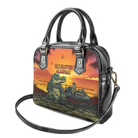 Alligator Alcatraz Shoulder Handbag Gator Island Prison Retro Sunset - Wonder Print Shop
