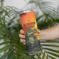 Personalized Alligator Alcatraz Skinny Tumbler Gator Island Prison Retro Sunset - Wonder Print Shop