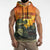 Personalized Alligator Alcatraz Sleeveless Hoodie Gator Island Prison Retro Sunset - Wonder Print Shop