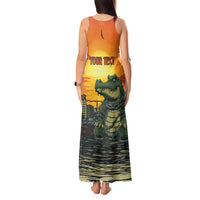 Personalized Alligator Alcatraz Tank Maxi Dress Gator Island Prison Retro Sunset - Wonder Print Shop