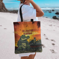 Alligator Alcatraz Tote Bag Gator Island Prison Retro Sunset - Wonder Print Shop