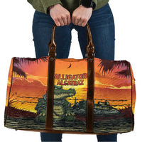 Alligator Alcatraz Travel Bag Gator Island Prison Retro Sunset - Wonder Print Shop