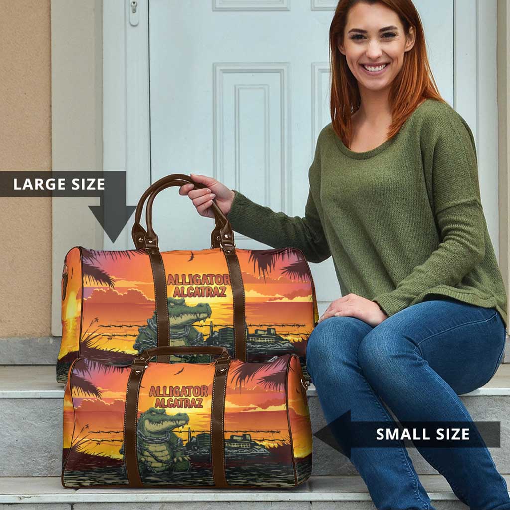 Alligator Alcatraz Travel Bag Gator Island Prison Retro Sunset - Wonder Print Shop