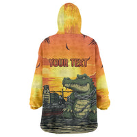 Personalized Alligator Alcatraz Wearable Blanket Hoodie Gator Island Prison Retro Sunset - Wonder Print Shop