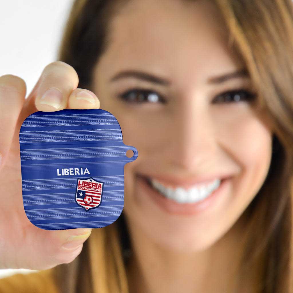 Liberia Football AirPods Case Women Blue Jersey - Wonder Print Shop
