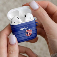 Liberia Football AirPods Case Women Blue Jersey - Wonder Print Shop