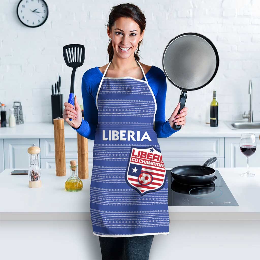 Liberia Football Apron Women Blue Jersey - Wonder Print Shop