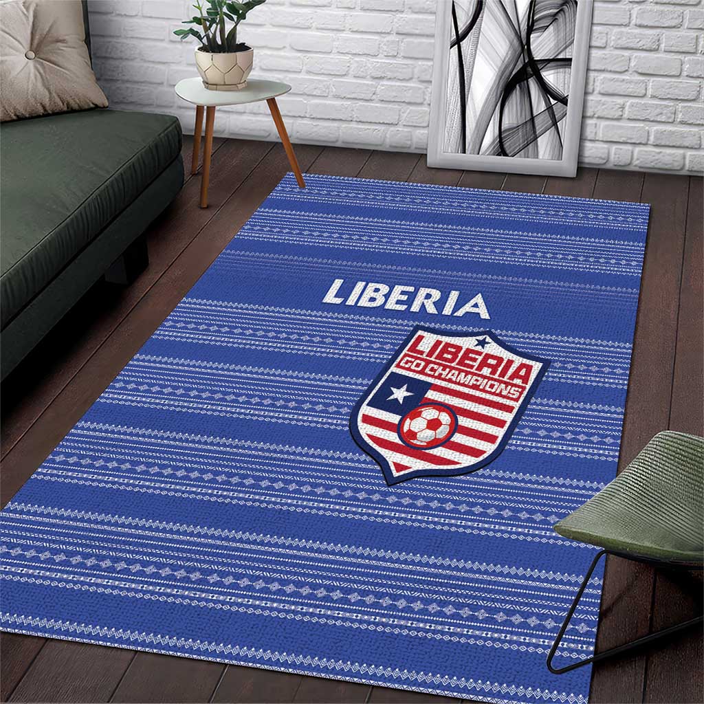 Liberia Football Area Rug Women Blue Jersey - Wonder Print Shop