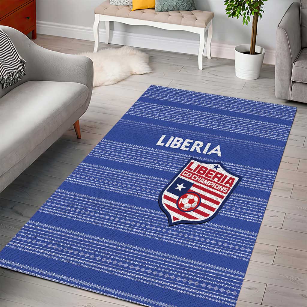 Liberia Football Area Rug Women Blue Jersey - Wonder Print Shop