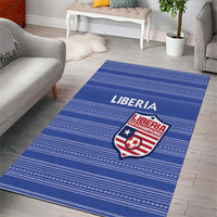 Liberia Football Area Rug Women Blue Jersey - Wonder Print Shop