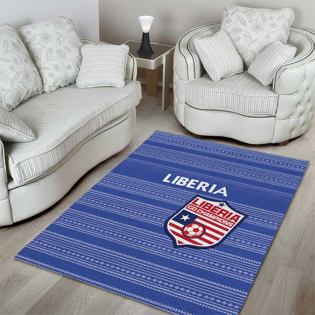 Liberia Football Area Rug Women Blue Jersey - Wonder Print Shop