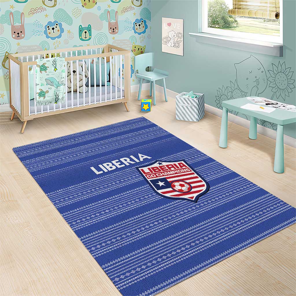 Liberia Football Area Rug Women Blue Jersey - Wonder Print Shop