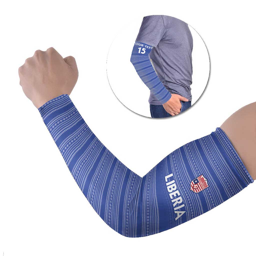 Custom Liberia Football Arm Sleeves Women Blue Jersey - Wonder Print Shop