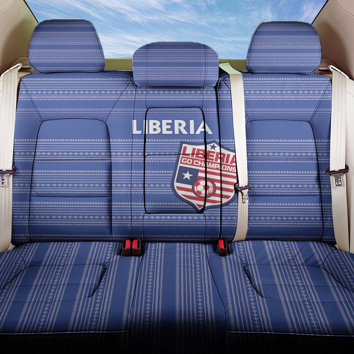 Liberia Football Back Car Seat Cover Women Blue Jersey - Wonder Print Shop