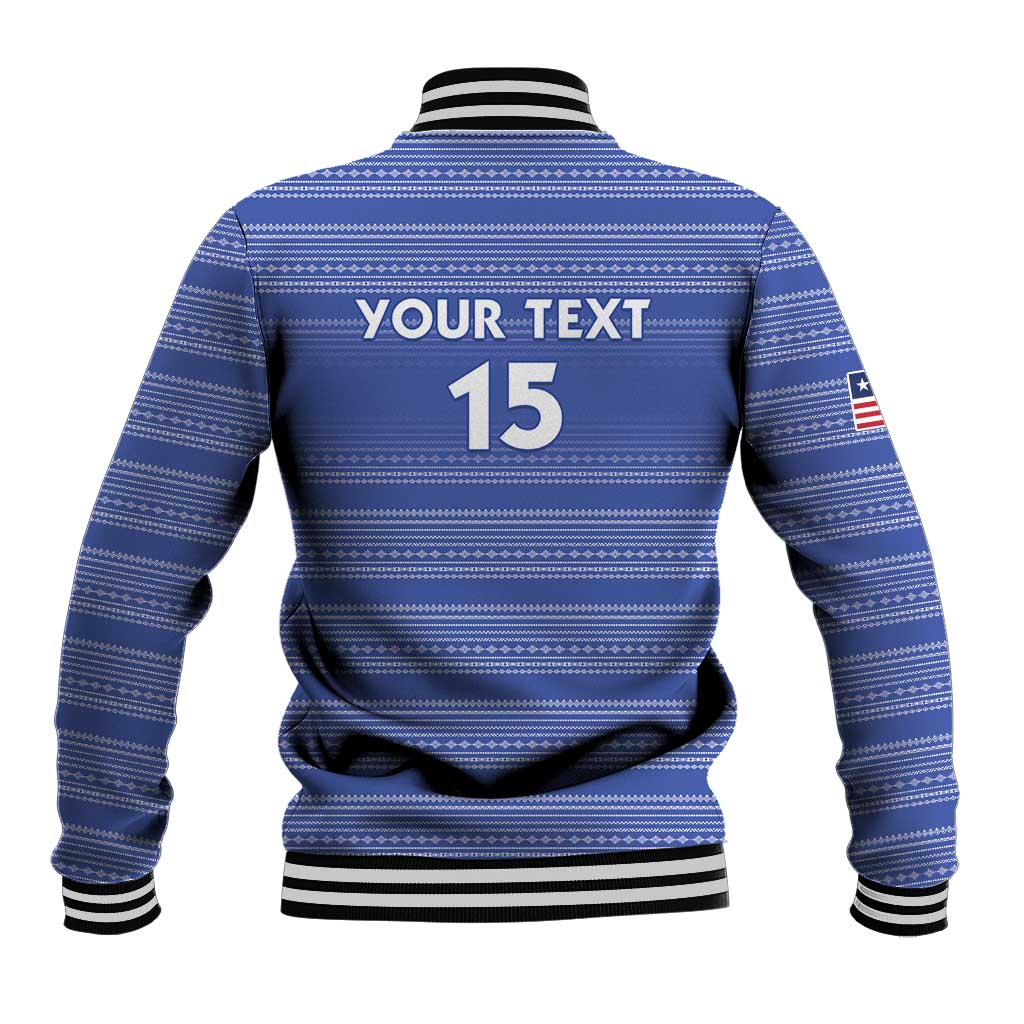 Custom Liberia Football Baseball Jacket Women Blue Jersey - Wonder Print Shop