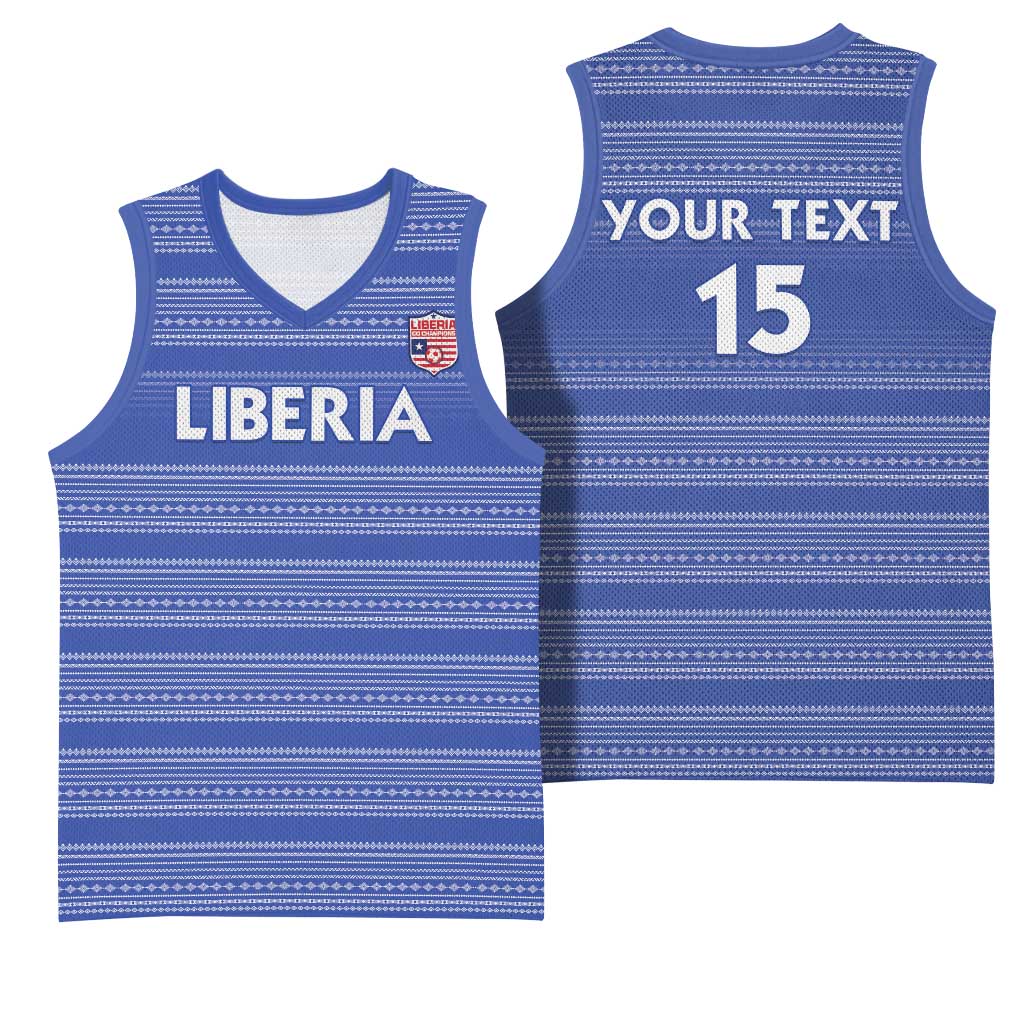 Custom Liberia Football Basketball Jersey Women Blue Jersey - Wonder Print Shop